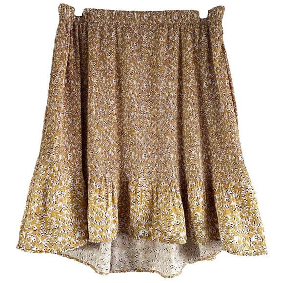 Cotelac Atacama Bloom Ruffle Skirt Pleated Floral Pull On Elastic Yellow 10 M - Picture 2 of 6